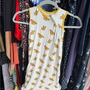 Yellow Butterfly Print Sleeveless Baby Sleep Sack 0.5 tog